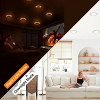 Vente flash : panneau lumineux LED rond en aluminium, petit, avec interrupteur de gradation à cinq couleurs, pour salon, lumière de nuit