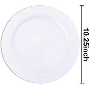 Assiettes jetables en plastique blanc de qualité supérieure de 10,25 pouces, 30 pièces pour mariages et fêtes - Product Image 2