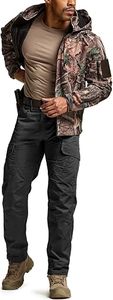 Men's Black Tactical Cargo Pants High Waist Multiple <b>Pockets</b> Canvas Material Workwear Style Quick Dry Autumn Outdoor <b>Trousers</b> - Product Image 2