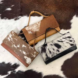 Nouvel arrivage de pochette en cuir de vachette pochette portefeuille luxe cheveux sur la peau porte-carte de crédit en cuir véritable portefeuille cadeau femmes - Product Image 4