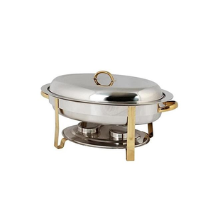 Plat à réchaud élégant en acier inoxydable avec grande plaque chauffante et fonctions de contrôle de la chaleur, idéal pour la restauration de mariages et la présentation des aliments - Product Image 6