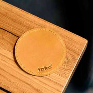 Luxury Genuine Leather Coaster <b>Set</b> for <b>Whiskey</b> Glass Round Drink Mats Tableware Accessories Custom Branded GLC-0033 - Product Image 1