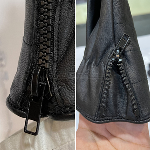 Gants d'hiver en cuir pour hommes et femmes, en peau de mouton véritable, design à points croisés, pour usage extérieur, gants de conduite d'hiver noirs à la mode - Product Image 5