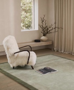 Green Area <b>Rug</b> with Border – Soft Tufted Carpet for Living Room Bedroom Modern Home Decor - Product Image 3