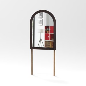 OEM 1517 Premium Quality Dresser <b>Mirror</b> Luxury Wenge Wood Grain Vanity <b>Mirror</b> HD Elegant Arched Bedroom Accent <b>Mirror</b> - Product Image 2