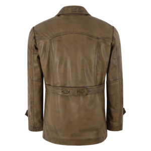 Custom 100% <b>Mens</b> Genuine Napa Leather <b>Pea</b> <b>Coat</b> Double Breasted <b>Coat</b> Classic Lapel Collar Soft Real Leather Dr-Who German <b>Coat</b> - Product Image 5
