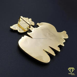 Pendentif personnalisé « SINO » en moissanite et diamants, collier hip-hop plaqué or, bijoux bling-bling, cadeau - Product Image 6