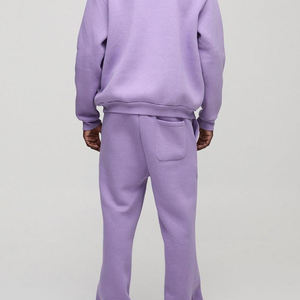 Conjunto de dos piezas de pantalones con capucha de color sólido para hombre, otoño e invierno, conjunto deportivo informal a la moda. - Product Image 3