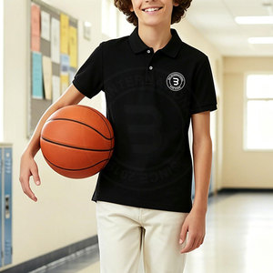 Polos de Golf Ecológicos para Jóvenes, Camisetas de Alto Rendimiento con Tacto Suave para Niños, Ropa Deportiva para Clubes de Golf Juveniles, Tops Flexibles que Absorben la Humedad - Product Image 2
