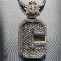 Pendentif personnalisé lettre 'G' en diamant de laboratoire, plaqué or 18 carats, certifié GIA, style Hip Hop Iced Out Bling, bijou pour rappeur, cadeau