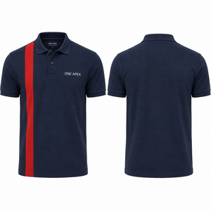 Chemise de performance ONE APEX pour homme, couleur turquoise, polyester/coton, manches courtes, uniforme décontracté, logo sur le devant, respirante, col rabattu, coupe classique - Product Image 3