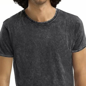 T-shirt décontracté respirant pour homme, col rond, en coton tricoté 100 %, délavé à l'acide, de bonne qualité, à prix abordable, avec logo personnalisé - Product Image 6
