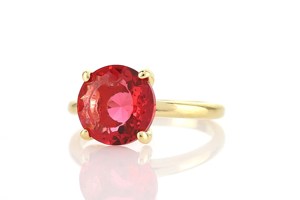 Minimalist Design Genuine Pink Tourmaline Round Faceted Gemstone <b>Cocktail</b> <b>Ring</b> 100% Pure 925 Sterling Silver Solitaire Fine <b>Ring</b> - Product Image 4
