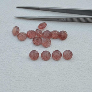 8mm rojo fresa cuarzo redondo brillante corte venta al por mayor de piedras preciosas superventas productos hechos a mano de moda del proveedor - Product Image 1
