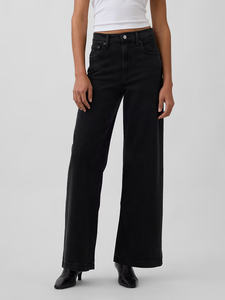 Jean en denim noir pour femme, respirant, écologique, coupe droite, taille mi-haute, délavage clair, décontracté, couleur unie personnalisable, OEM professionnel - Product Image 5