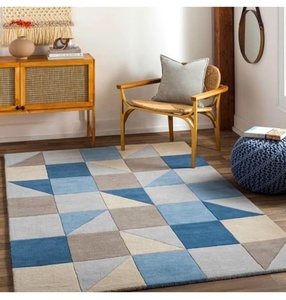 พรมปูพื้นที่ทันสมัยพรมขนสัตว์ถักมือดีไซน์สวยงามสำหรับตกแต่งบ้าน - Product Image 1