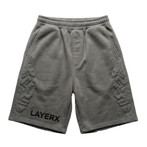 Shorts en molleton de coton pour hommes, écologiques, anti-UV, imprimés en relief, streetwear, coupe ample, délavés, décontractés, pour la salle de sport, demi-pantalons, vente en gros OEM - Product Image 1