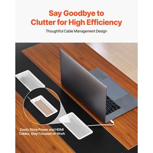 Mesa de Reuniones Ovalada Moderna de 6 Pies con Patas de Metal, Capacidad para 6-8 Personas, Fácil de Ensamblar, Color Negro Marrón, Escritorio para Seminarios para Sala de Conferencias - Product Image 4