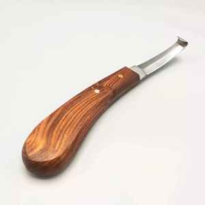 IRON Premium Damascus Steel Hoof Knife Farrier Tool for <b>Horseshoe</b> Trimming Handcrafted Blade Veterinary Tools OEM Private Label - Product Image 3