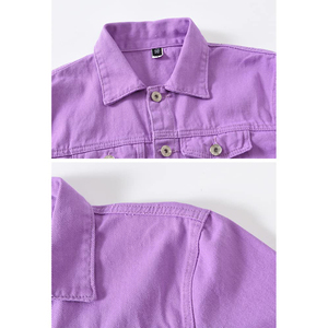 Sustainable Mens Denim Jacket 100%Cotton Fabric Eco Friendly Long Sleeve Jean Coat Soft Breathable Casual Outerwear Mens Wear - Product Image 4