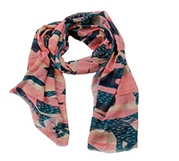 Écharpes pour femmes en lin modal 100% Chambray, motif Argyle Feuille, couleur personnalisable, matière douce au toucher, polyvalentes, neuves, pour emballage, bon marché