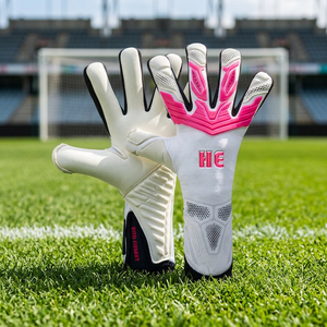 Professional <b>Soccer</b> Goalkeeper Gloves for Football White And Pink Unisex OEM Customized Logo Finger Packing Protection - Product Image 3