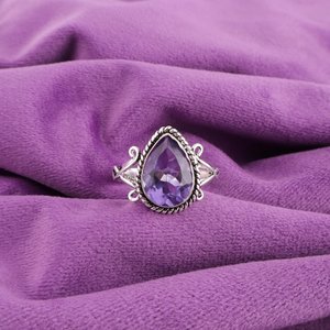 Bague en argent sterling 925 avec iolite taille poire, facetée, certifiée IGI, bijou de fête, cadeau pour femme, cadeau de Noël - Product Image 6