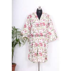 Chemise indienne imprimée la plus vendue avec ceinture à nouer, robe longue faite main indienne, chemise longue décontractée avec manches kimono larges, ethnique - Product Image 3