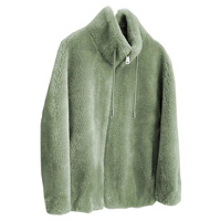 Damen Winter Warmer Sherpa Langer Mantel Einfarbig Superweicher Fleece Maßgeschneidert Lässig Langarm Wollfutter Atmungsaktiv