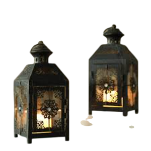 High Vintage Style Decorative Hanging <b>Lantern</b> Set Of 2 <b>Black</b> Meta <b>Lantern</b> For Indoor Outdoor Home Wedding Party Decoration - Product Image 4
