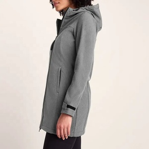 Women's Long Hooded Winter <b>Jacket</b> <b>Grey</b> <b>Waterproof</b> Polyester Full Sleeve Zipper Closure Solid Color Coat - Product Image 6