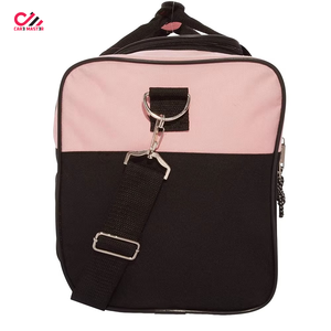 Customized Outdoor Sports Travel Duffel Bag 18in Black Pink Oxford Soft Shell Lightweight 30-40L Rectangular with Zipper Closure - Product Image 5