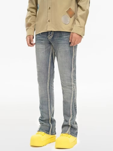 Jeans de Hombre de Algodón de Alta Calidad 2026, Marca Americana, Cómodos, Corte de Campana, Lavado Vintage, Costuras Reforzadas - Product Image 4