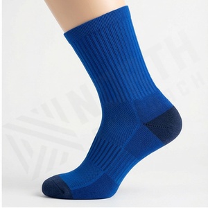Blue Crew <b>Socks</b> Breathable Polyester Spandex <b>Running</b> Athletic Support Summer Adult Regular Fit Knitted Solid Color - Product Image 3