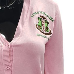Women Pink Button Up <b>Cardigan</b> <b>Sweater</b> Soft Knit Long Sleeve Casual Fashion Top Embroidered Detail Stylish Everyday Apparel - Product Image 6