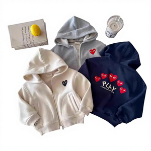 Sweat-shirt à capuche zippé en coton pour enfants, unisexe, garçons et filles, manches régulières, style vintage, respirant, pour toutes les saisons - Product Image 3