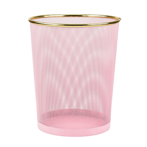 Poubelle en métal moderne et créative, poubelle intérieure rose, poubelle vintage en fer, petite corbeille à déchets pour la maison, le bureau, bac de rangement - Product Image 2