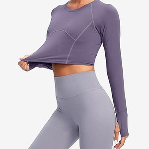 Camisetas Deportivas de Manga Larga sin Costuras para Mujer, de Secado Rápido, Ecológicas, para Atletismo, Fitness, Running, Yoga y Entrenamiento - Product Image 5