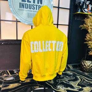 Wholesale Distressed Embroidery Sunfaded <b>Hoodies</b> 100% Cotton Oversized Heavyweight <b>Yellow</b> Men's Printed Hoodie - Product Image 6
