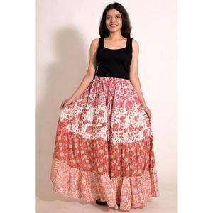Handmade Breathable Eco-Friendly Cotton <b>Patchwork</b> Wrap Long Maxi <b>Skirt</b> Boho Festival Indian Hippie Casual Women's Clothing - Product Image 5