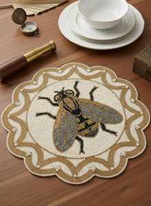 Affordable Stylish <b>Beaded</b> Embroidery <b>Placemat</b> Handmade Table Mat for Dining Room Kitchen Wedding Party and Festive Decoration - Product Image 4