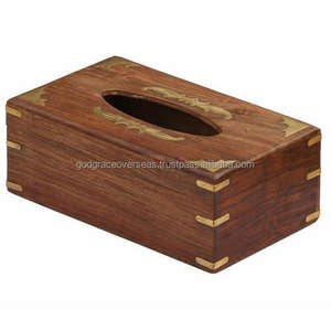 Caja de pañuelos de madera antigua, nuevo diseño, organizador de almacenamiento para el hogar para cocina, decoración perfecta, precio al por mayor de La India - Product Image 3