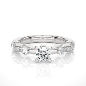 Bague de fiançailles unisexe en or jaune avec diamant taille cœur, sertie à griffes, plaquée rhodium, or massif 18 carats, style original - Product Image 5