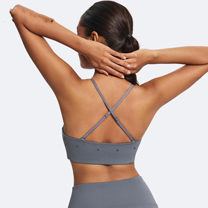 Soutien-gorge de sport pour femme de haute qualité, à maintien moyen, réglable, antibactérien, sans couture sur le devant, respirant, pour la gym, le yoga, la course à pied et le fitness - Product Image 2