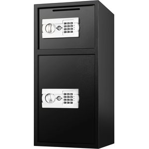 Caja Fuerte de Seguridad de Doble Puerta Grande, 2.6 Pies Cúbicos, Acero Resistente, Cerradura Digital, Almacenamiento de Dinero, Armas y Joyas, Color Negro - Product Image 2