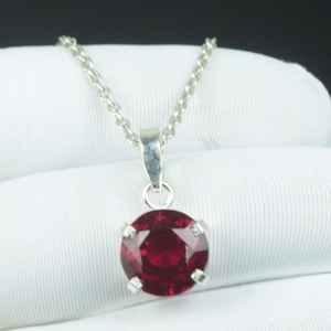 Pendentif en rubis rouge sang africain, argent sterling 925, pierre précieuse vintage, bijou de guérison, cadeau, collier - Product Image 3