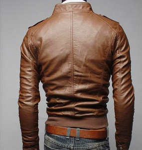 <b>FLy</b> Humble Sportwear Genuine Leather <b>Jacket</b> <b>Men</b> Zipper Stand Front Windproof Breathable Oversize Motorcycle Autumn Casual Woven - Product Image 6