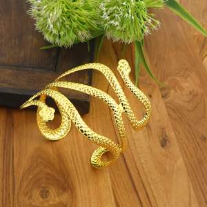 Brazalete de Serpiente de Acero Inoxidable Ajustable, Dorado y Plateado, Estilo Gótico Bohemio, Regalo de Joyería para Mujer - Product Image 3