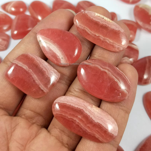 Radha Arts High Quality Natural <b>Pink</b> Rhodochrosite Loose Gemstone Mix Shape Polished Cabochon Customizable Healing Crystal Stone - Product Image 1