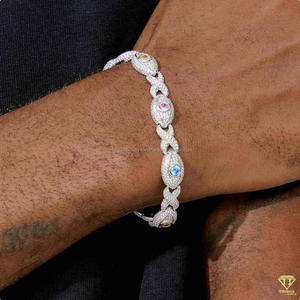 กำไลข้อมือเงิน925พร้อมเพชร VVS เครื่องประดับฮิปฮอปสุดหรูทำจากเงินแท้ - Product Image 3